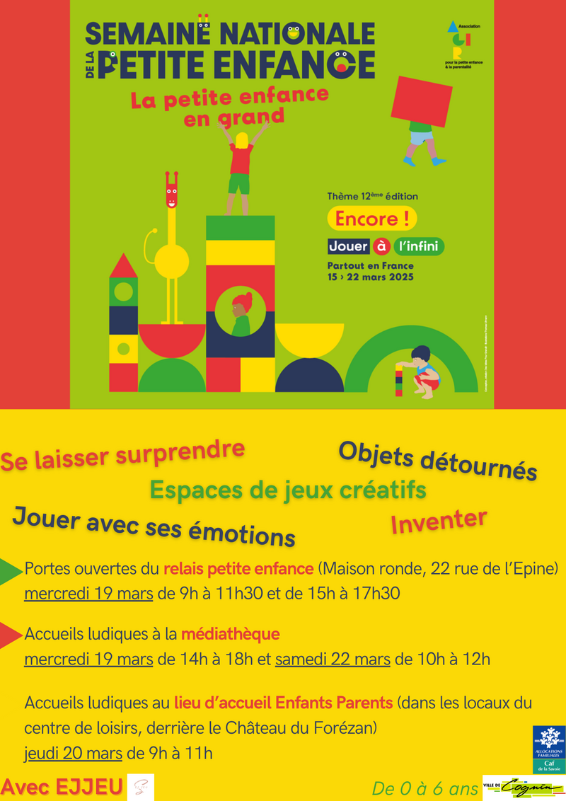 Affiche de la semaine de la petite enfance à Cognin